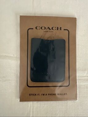 Coach Navy Stick-On Phone Wallet
